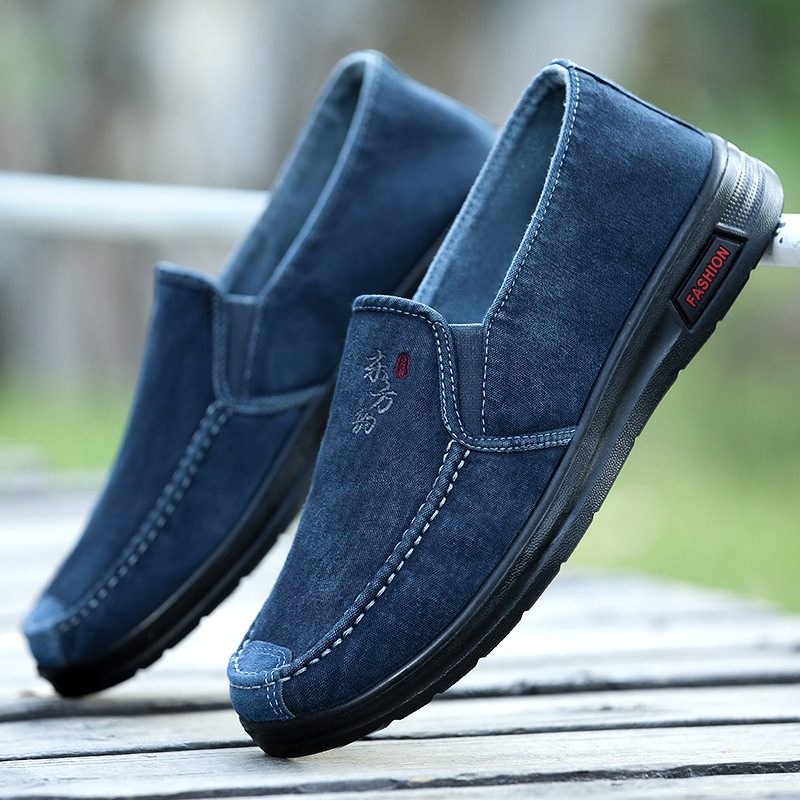 Sko Herre 2024 Nye Herresko Pustende Slip-on Canvas Sko Myk Bunn Fritidssko Trendy Menn Erter Sko