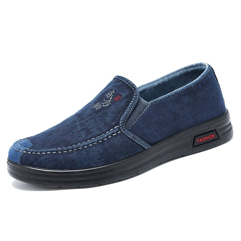 Sko Herre 2024 Nye Herresko Pustende Slip-on Canvas Sko Myk Bunn Fritidssko Trendy Menn Erter Sko