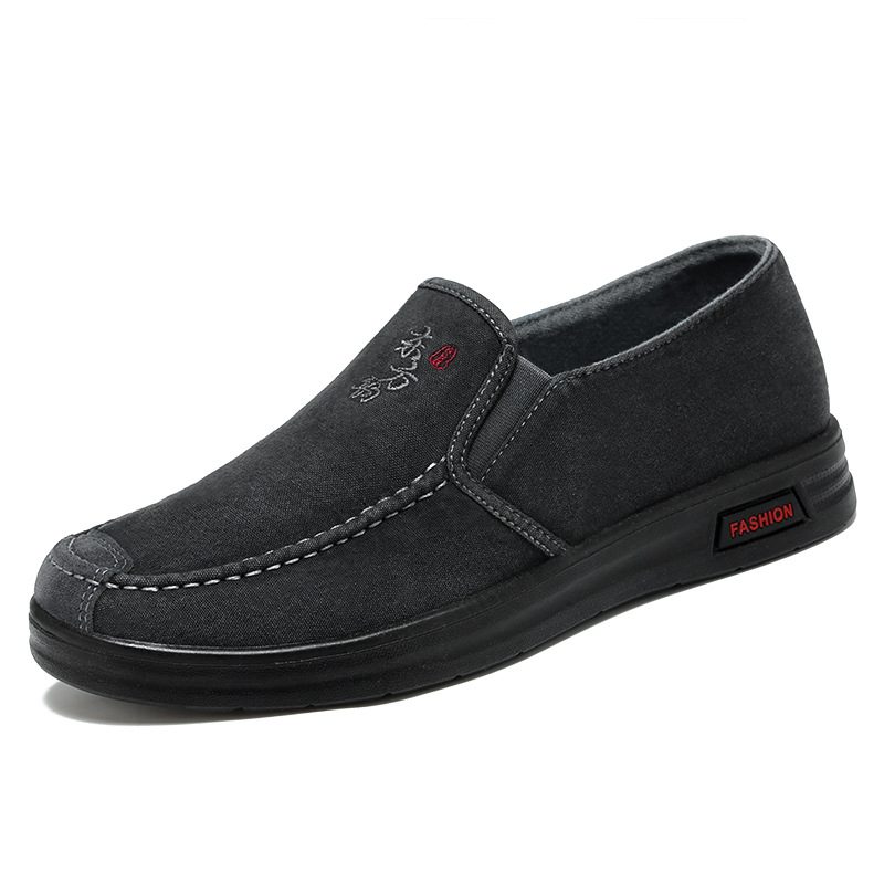 Sko Herre 2024 Nye Herresko Pustende Slip-on Canvas Sko Myk Bunn Fritidssko Trendy Menn Erter Sko