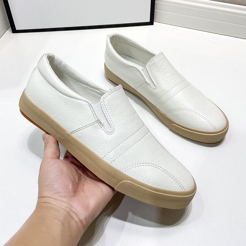 Slip On Casual Elastiske Herresko Lav Topp Kjole Sko Sommer Lette Gummisko Khaki Flats