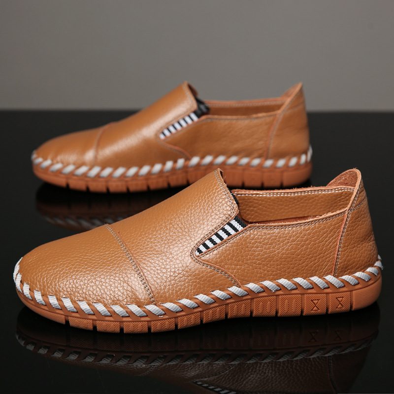 Sommer Nye Menn Fritidssko Slip-on Kuskinn Massasje Sko Pappa Doudou Sko Dress Sko