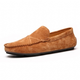 Stor Størrelse Slip-on Loafers Skinn Erter Sko Casual Trendy Herresko Retro Kjøresko Ny