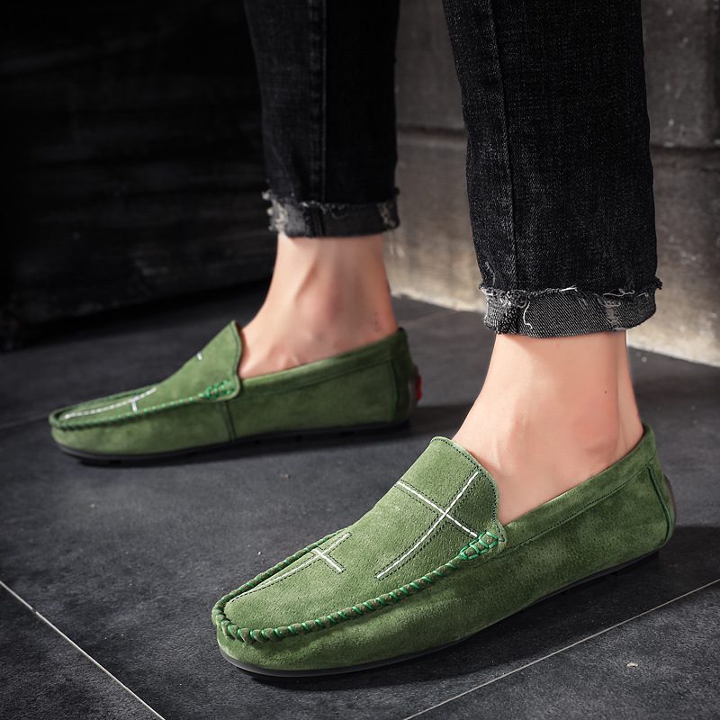 Stor Størrelse Slip-on Loafers Skinn Erter Sko Casual Trendy Herresko Retro Kjøresko Ny