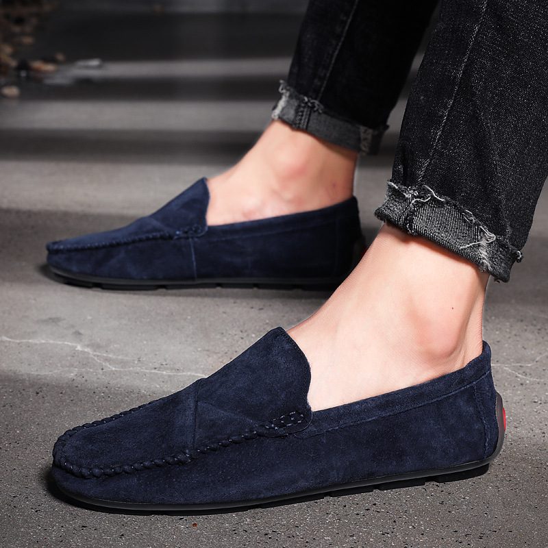 Stor Størrelse Slip-on Loafers Skinn Erter Sko Casual Trendy Herresko Retro Kjøresko Ny