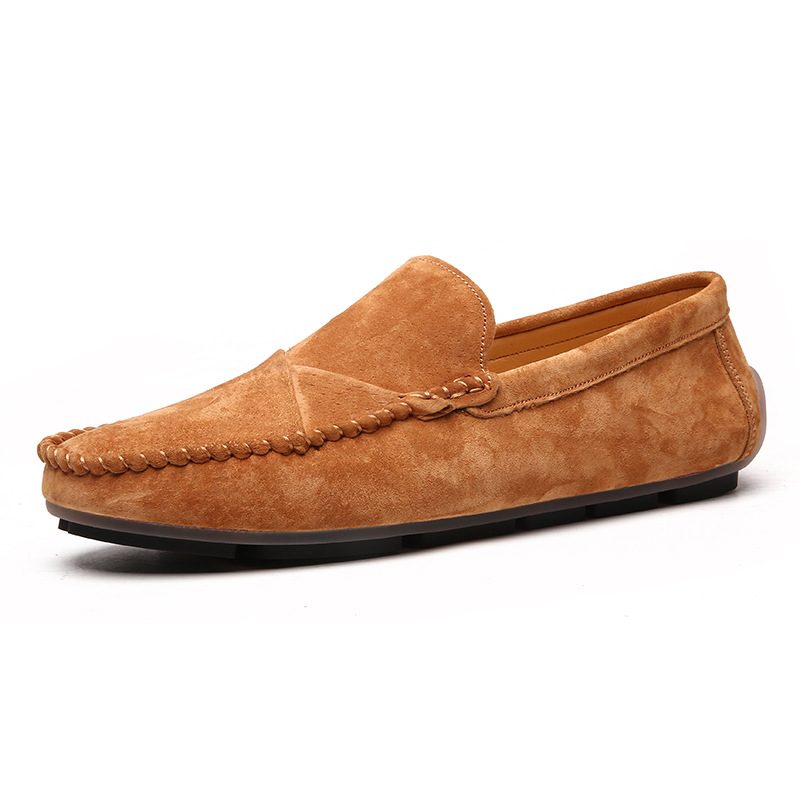 Stor Størrelse Slip-on Loafers Skinn Erter Sko Casual Trendy Herresko Retro Kjøresko Ny