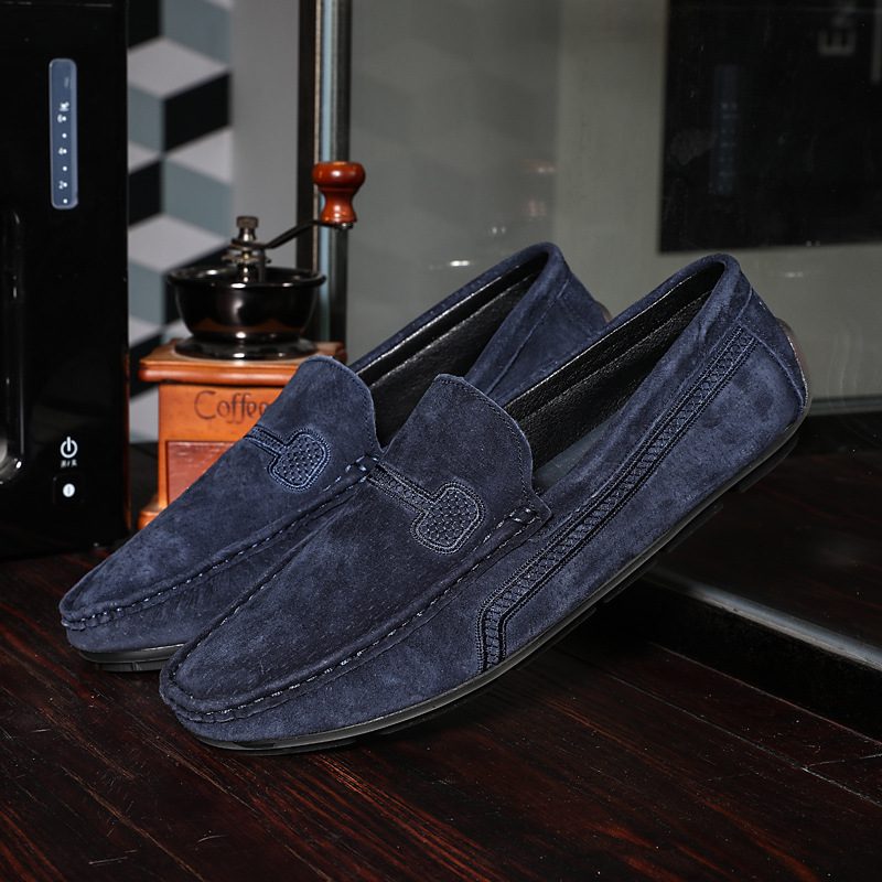 Stor Størrelse Slip-on Loafers Skinn Erter Sko Casual Trendy Herresko Retro Kjøresko Ny