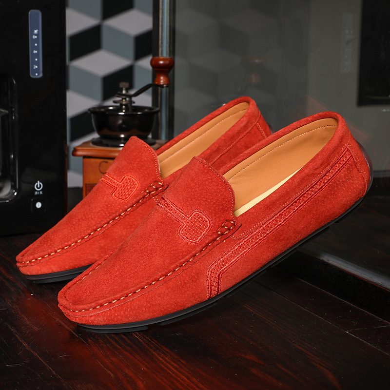 Stor Størrelse Slip-on Loafers Skinn Erter Sko Casual Trendy Herresko Retro Kjøresko Ny