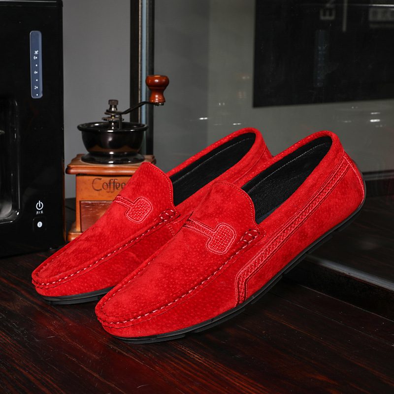 Stor Størrelse Slip-on Loafers Skinn Erter Sko Casual Trendy Herresko Retro Kjøresko Ny