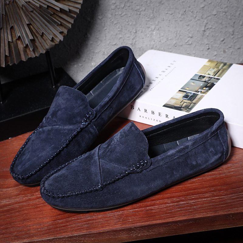 Stor Størrelse Slip-on Loafers Skinn Erter Sko Casual Trendy Herresko Retro Kjøresko Ny