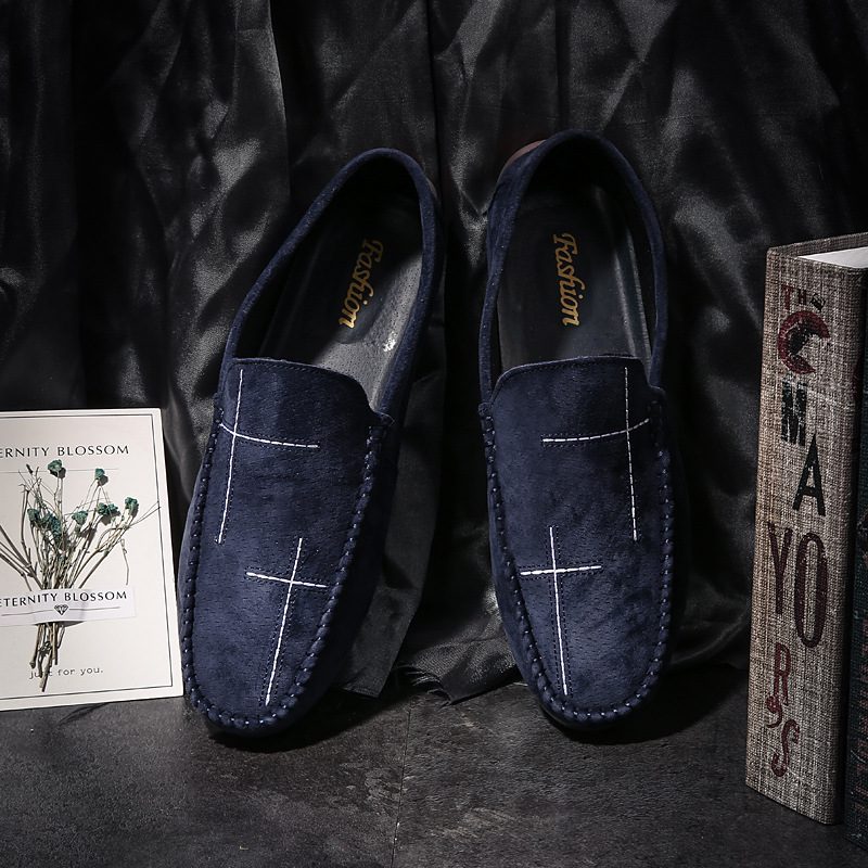 Stor Størrelse Slip-on Loafers Skinn Erter Sko Casual Trendy Herresko Retro Kjøresko Ny