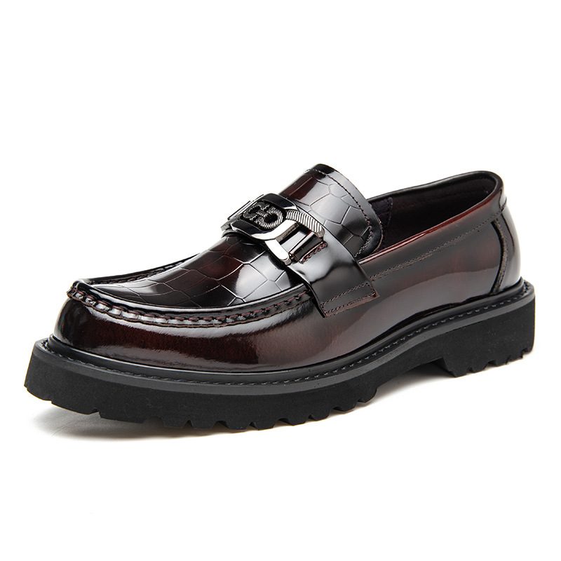 Svarte Kjolesko Herre 2024 Sommer Nye Horsebit Spenne Flate Sko Slip-on Loafers