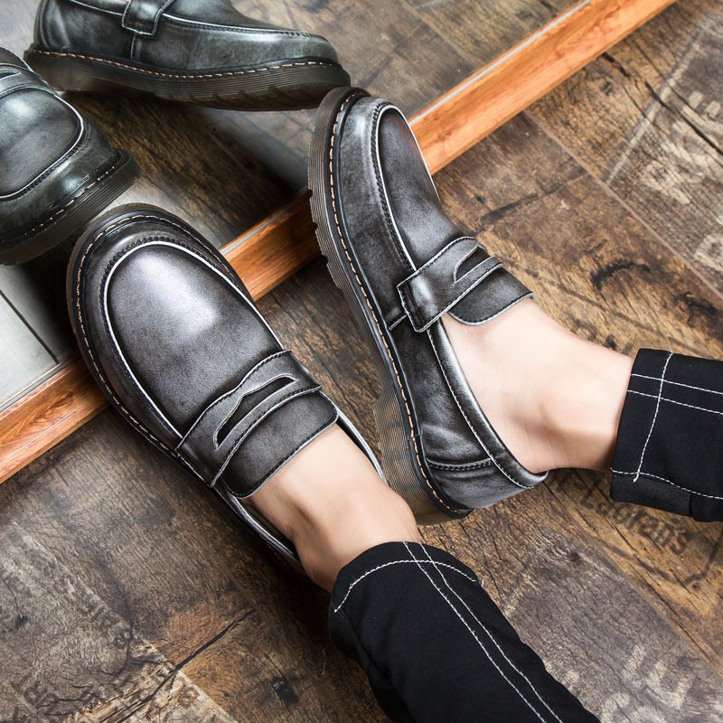 Trendy Sko Sommer Pustende Menns Store Hodekjole Sko Rund Tå Slip-on Fritidssko Mote Loafers