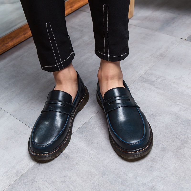 Trendy Sko Sommer Pustende Menns Store Hodekjole Sko Rund Tå Slip-on Fritidssko Mote Loafers