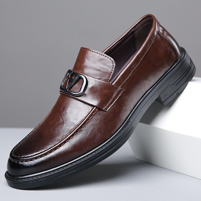 Uformelle Kjole Sko Menn Ekte Skinn Sommer Pustende Business Slip-on Loafers Ny Trend Doudou Sko