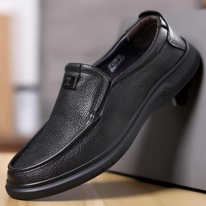 Våren Saueskinn Fritidsklær Sko Menns Daglige Loafers Ekte Skinn Myk Såle Slip-on Far Kjører Herresko