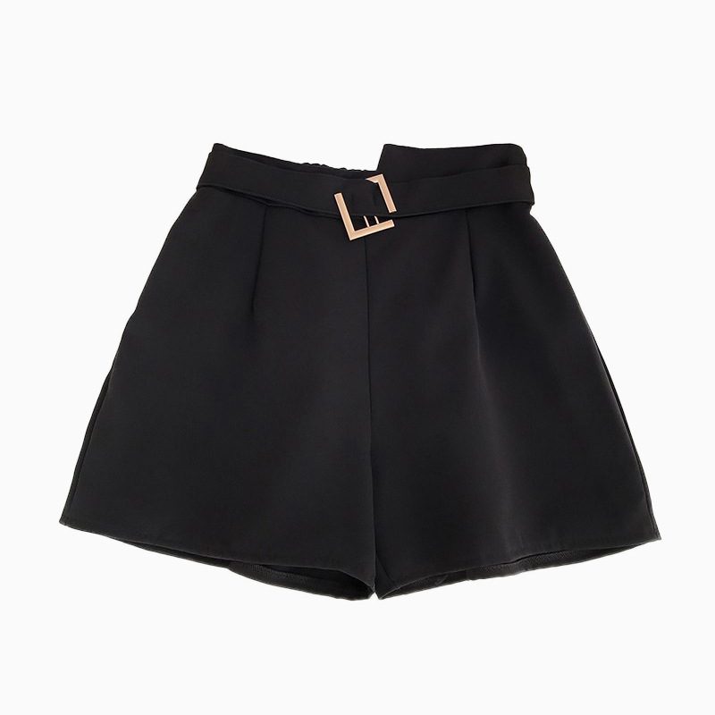 Chiffon-shorts Med Brede Ben Høy Midje Uformelle Rett