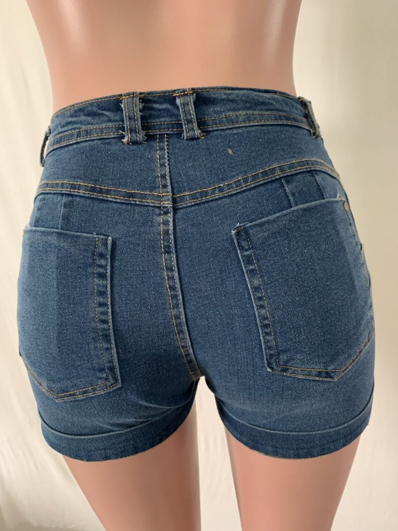 Dame Denim Shorts Belte Micro Elastic