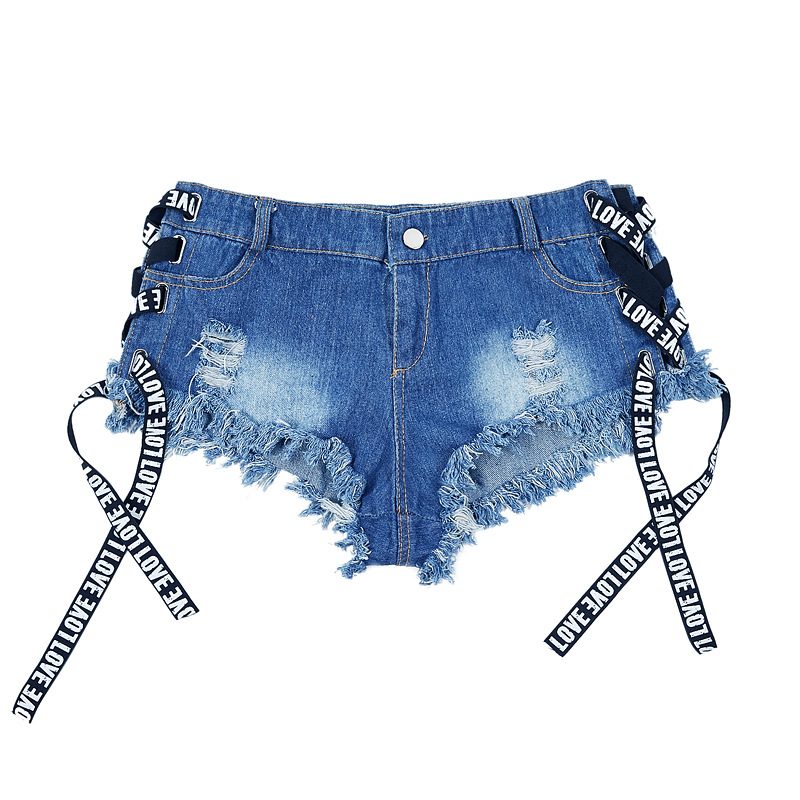 Dame Denim Shorts Høy Midje Revet Sexy Sommer