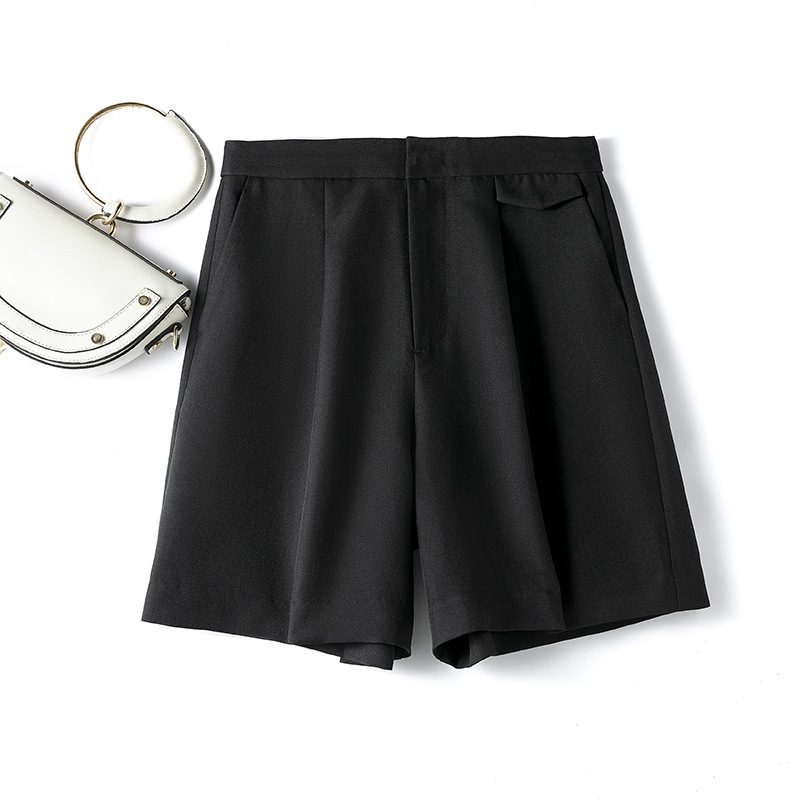 Dame Dress Shorts Løs Brede Ben Høy Midje Rett Mote Casual