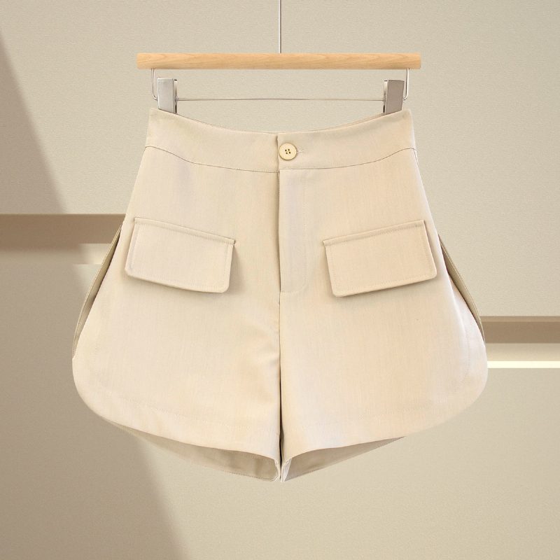 Damedressshorts Retro Splitt Med Brede Ben Og Høy Midje Fritidsbukser