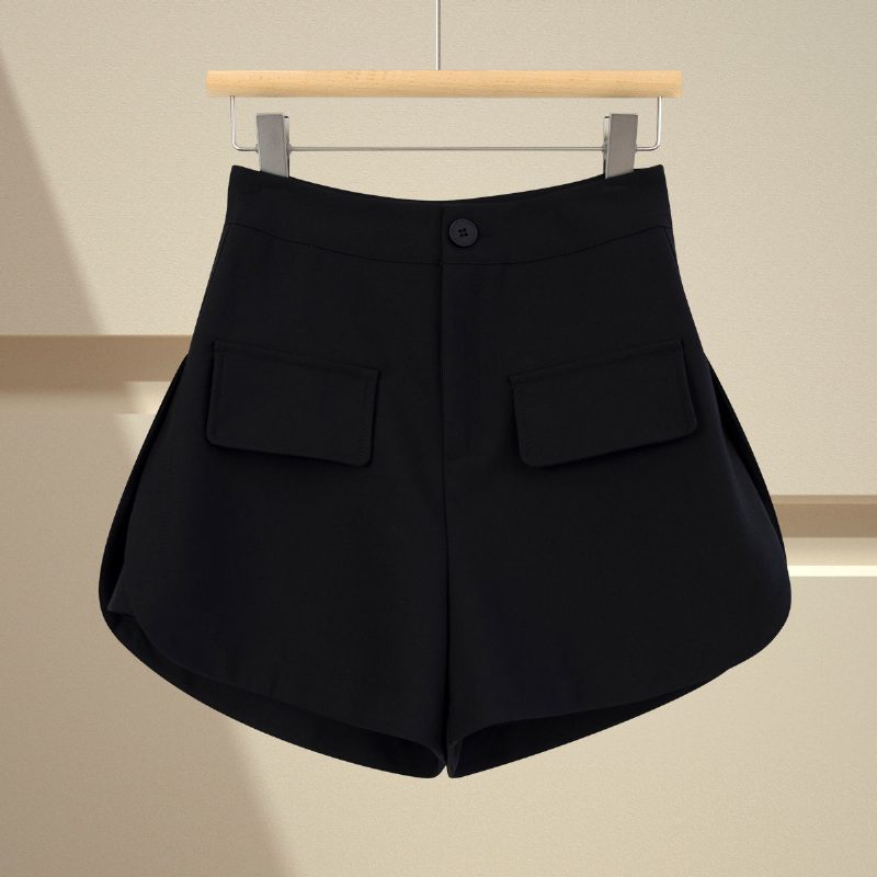 Damedressshorts Retro Splitt Med Brede Ben Og Høy Midje Fritidsbukser