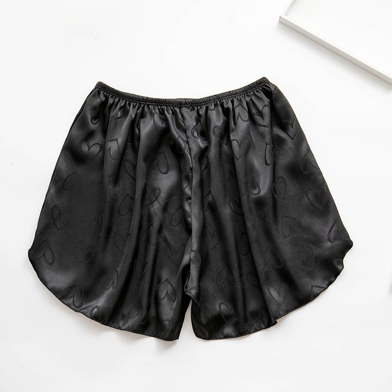 Damemote Jacquard Satin Shorts Løse Tynne Hjemmebukser