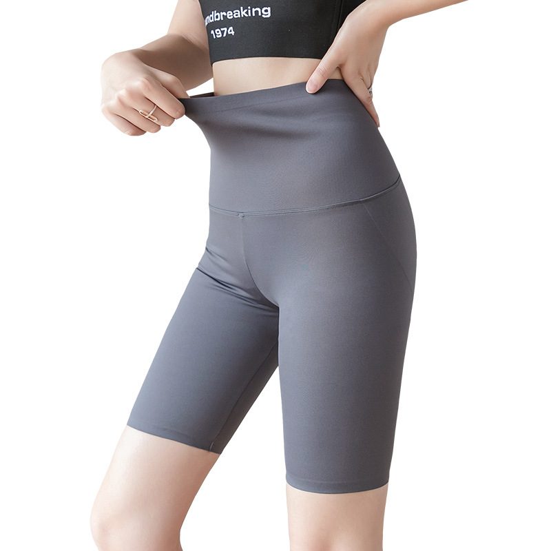 Fempunktshorts Dame Høy Midje Elastisk Yoga Fitness