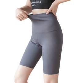 Fempunktshorts Dame Høy Midje Elastisk Yoga Fitness