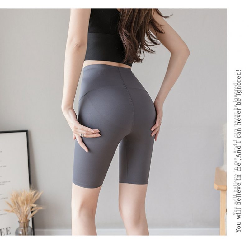 Fempunktshorts Dame Høy Midje Elastisk Yoga Fitness