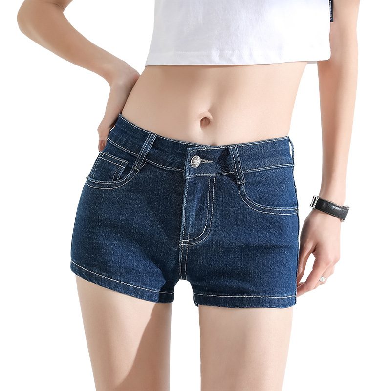 Kvinners Lavvekst Jeans Stretch Light Shorts Slim Fit Hot Pants