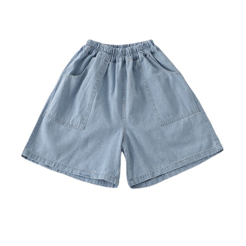 Shorts For Kvinner Toppsøm Overdimensjonerte Lommer Løse Uformelle Denim