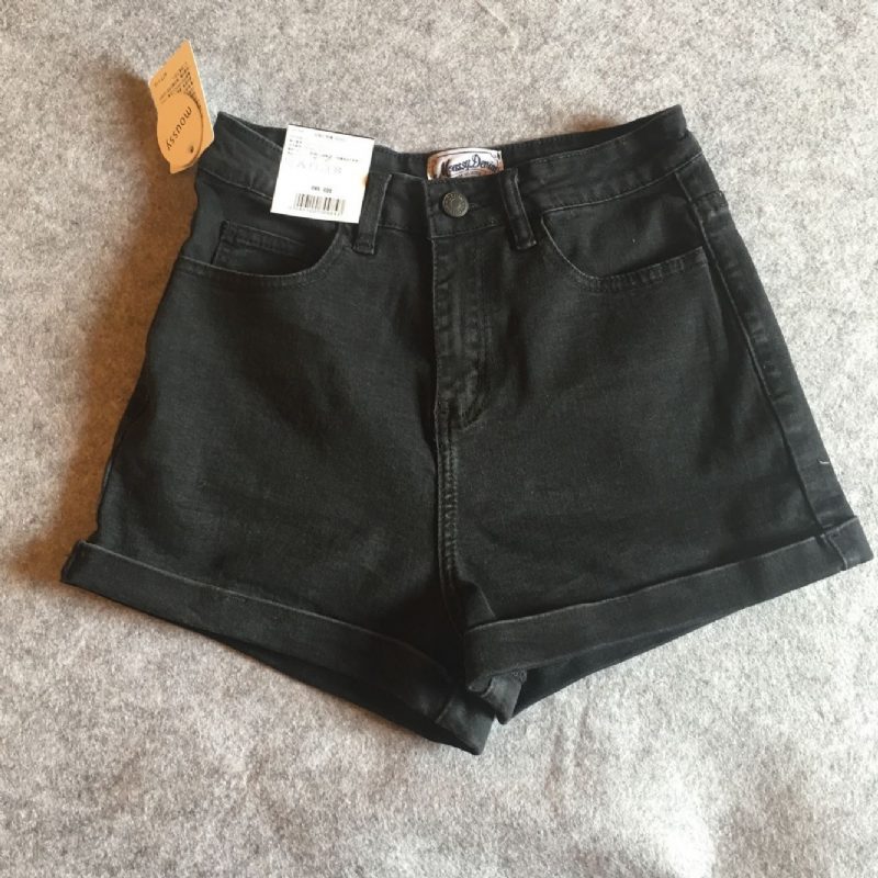 Vintage Høy Midje Stretch Dameshorts Slim Fit Denimshorts