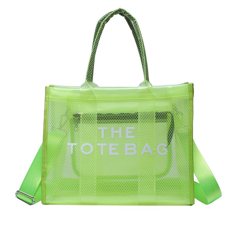 2024 Ny Mote En-skulder Dameveske Transparent Pvc Jelly Bag Bærbar Messenger Bag Med Stor Kapasitet