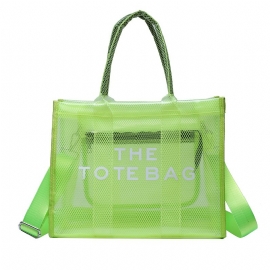 2024 Ny Mote En-skulder Dameveske Transparent Pvc Jelly Bag Bærbar Messenger Bag Med Stor Kapasitet