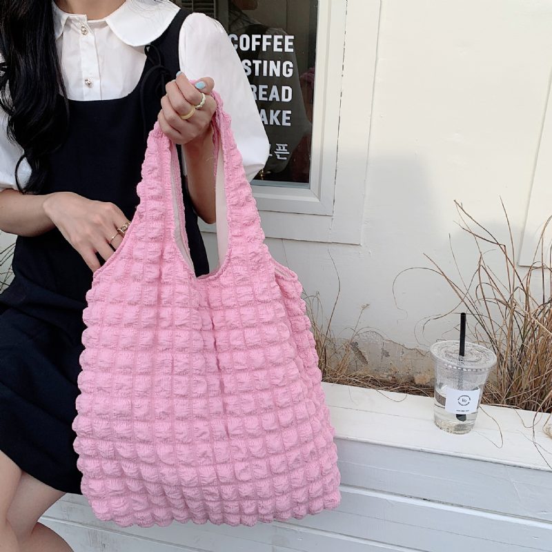 2522 Western Style Cloud Bubble Flower Skulderveske Ny Vest Bag Kvinnelig Student Håndveske Lerretsveske