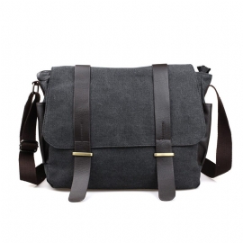 Mote Uformelt Skulderveske I Lerret For Menn Datamaskinveske Dokument Reiseveske Messenger Bag Student Skoleveske Herre Bag