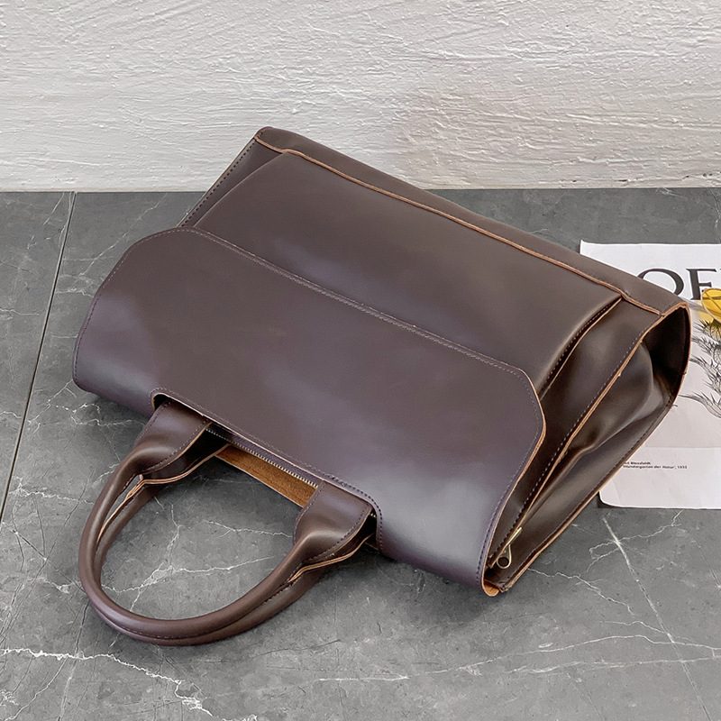 Retro Bærbar Koffert Ny Herreveske Skulder Messenger Bag Trendy Business Computer Document Bag