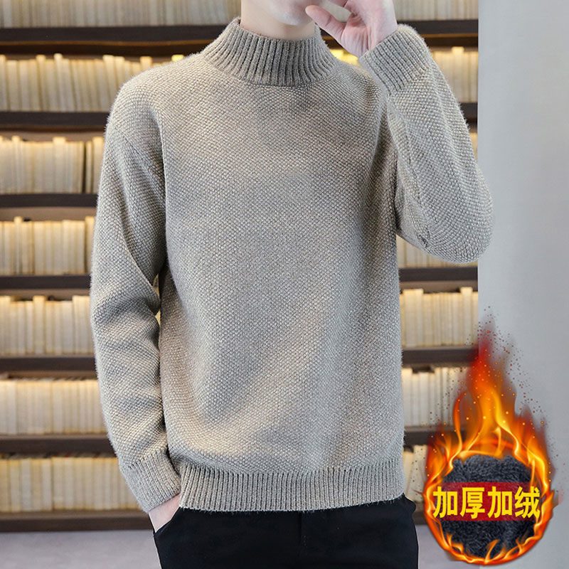 Halv Turtleneck Genser For Menn Tykk Trendy Kjekke Varme Topper