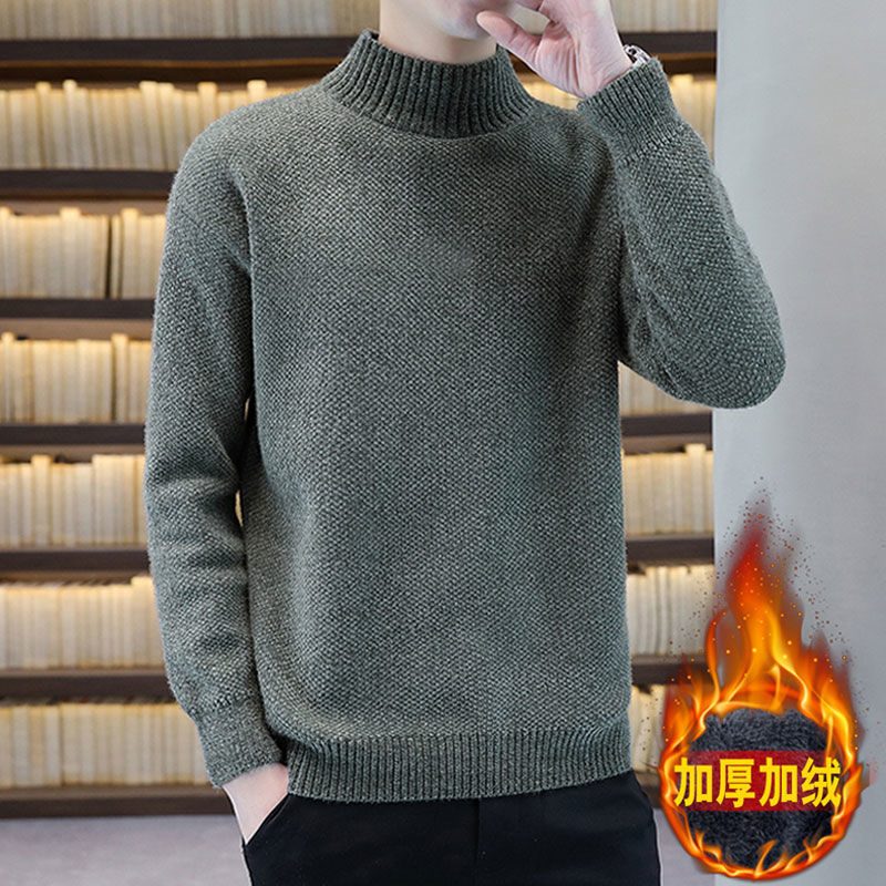 Halv Turtleneck Genser For Menn Tykk Trendy Kjekke Varme Topper