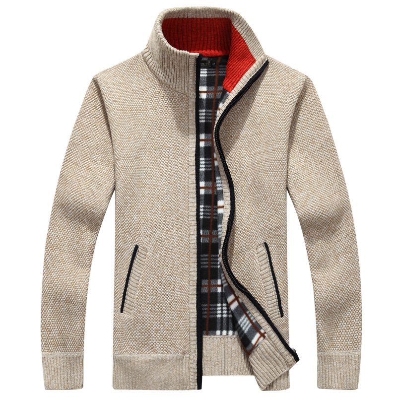 Langermet Stativ For Menn Fleece Cardigan Genserjakke