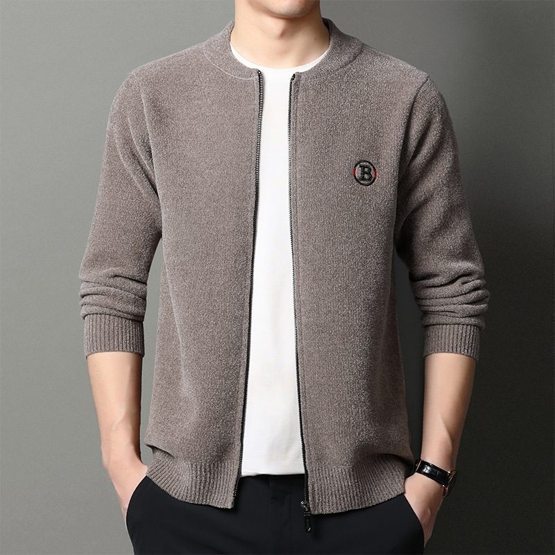 Strikket Cardigan Herrejakke Langermet Genser Business Casual Varm