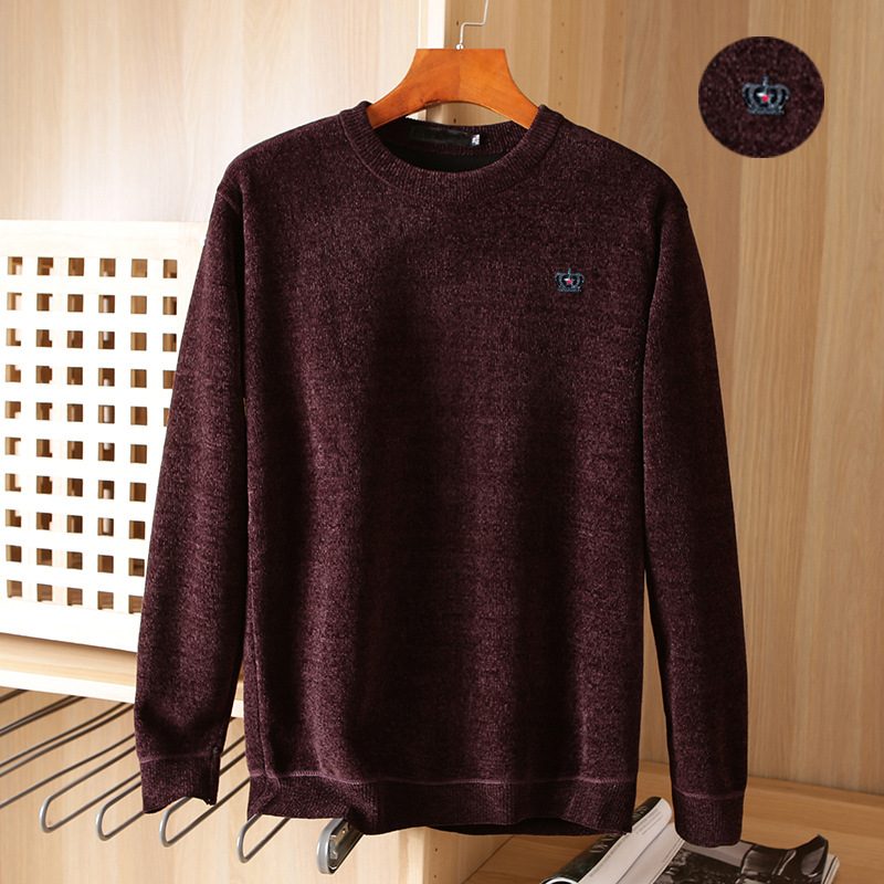 Strikkevarer Herre Rund Hals Kort Varm Genser Pullover