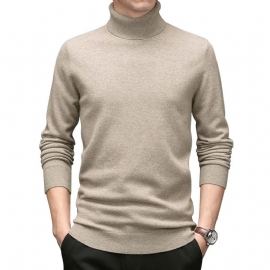 Turtleneck Herregenser Tykk Strikket Slim Fit