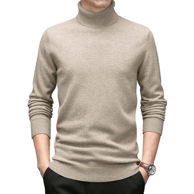 Turtleneck Herregenser Tykk Strikket Slim Fit