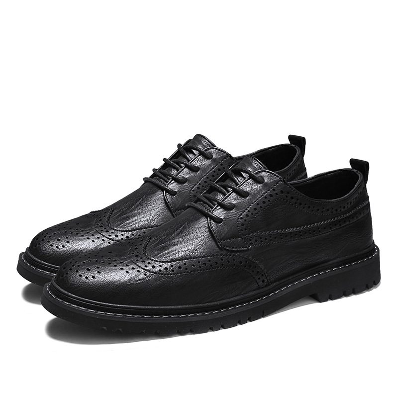 2024 Four Seasons Fashion Herresko Brogue Shoes Trendy Youth Herre Dress