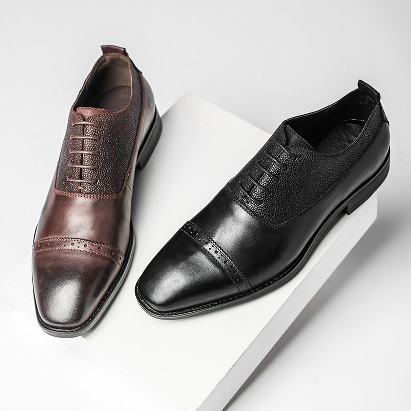 Brogue Sko Herresko Våren Retro Business Kjole Skinn Bryllup Brudgommen Sko Mannlige