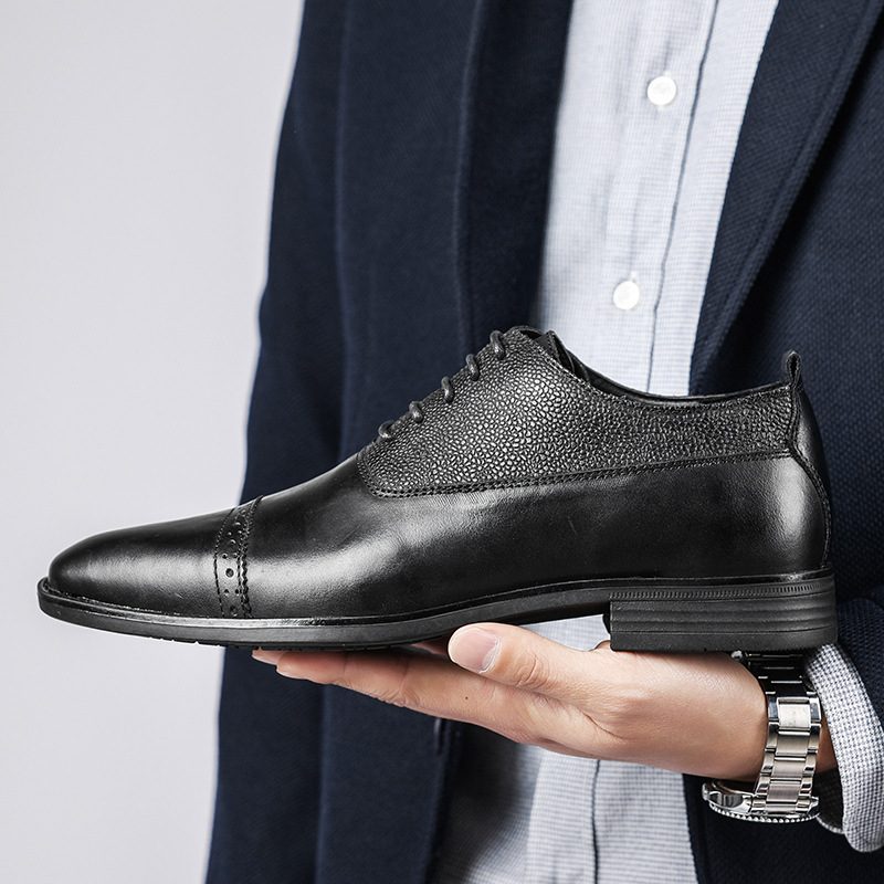 Brogue Sko Herresko Våren Retro Business Kjole Skinn Bryllup Brudgommen Sko Mannlige