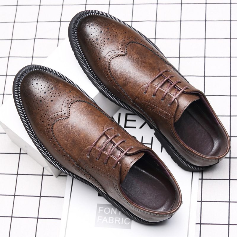 Brogues Carved Casual Shoes Retro Sko For Menn Formell Business Dress Sko