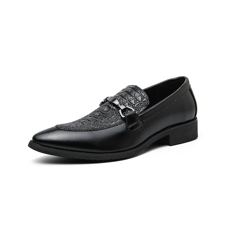 Herresko Casual Slip-on Business Dress Sko Spissede Tå Pustende Hårstil Brogue Sko