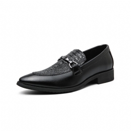 Herresko Casual Slip-on Business Dress Sko Spissede Tå Pustende Hårstil Brogue Sko